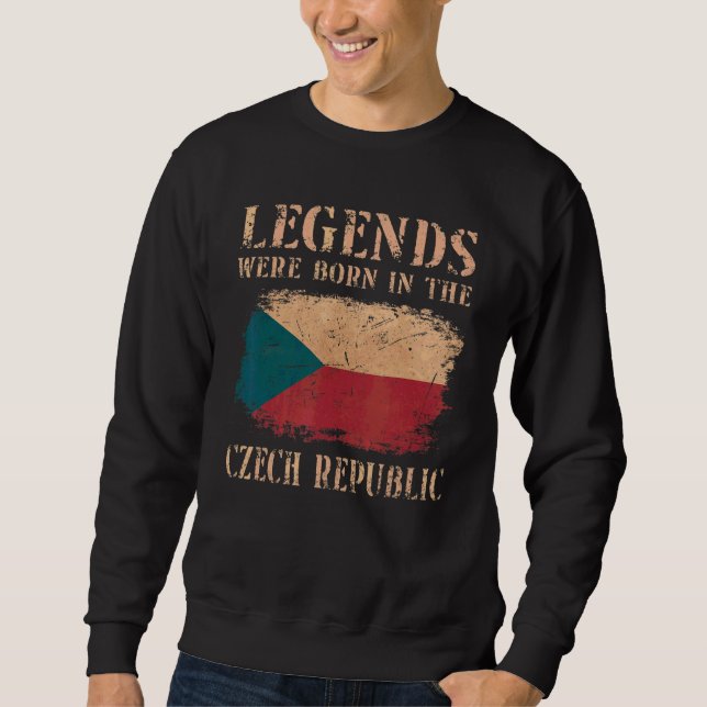 Sweatshirt Drapeau Vintage République Tchèque (Devant)
