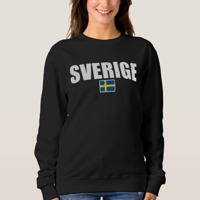 Sweatshirt Drapeau Vintage suédois Suède (Devant)
