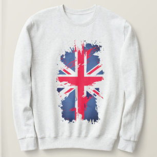 Sweatshirt Drapeau vintage Uk Rouge Bleu Blanc Union Jack