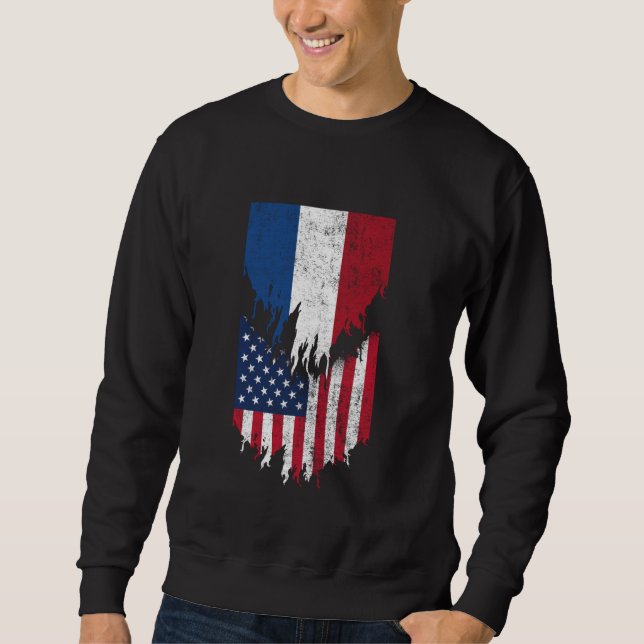 Sweatshirt Drapeaux américains hollandais arrachés Pays-Bas (Devant)