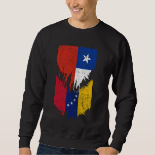Sweatshirt Drapeaux chiliens vénézuéliens arrachés Chili Vene