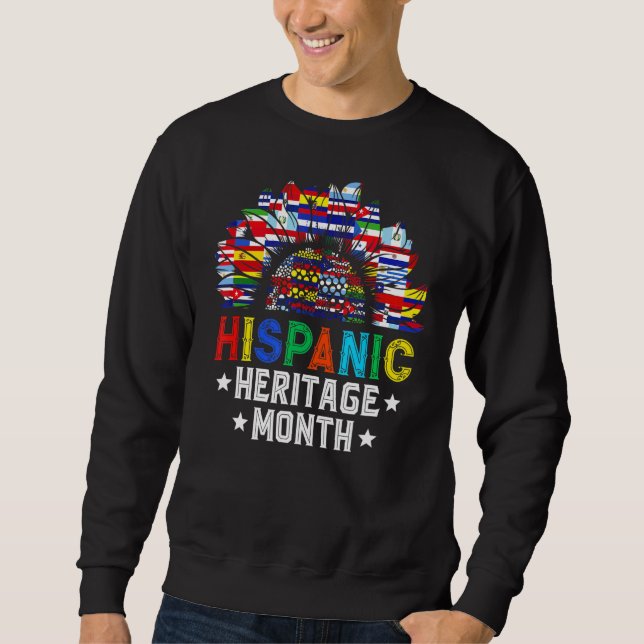Sweatshirt Drapeaux de décoration du Mois du patrimoine hispa (Devant)