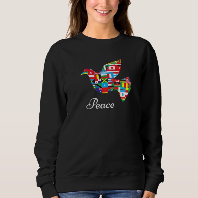 Sweatshirt Drapeaux De La Colombe De Paix Du Monde (Devant)