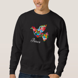 Sweatshirt Drapeaux De La Colombe De Paix Du Monde