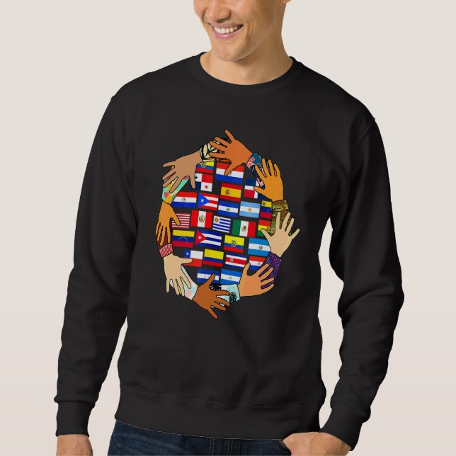Sweatshirt Drapeaux de tous les pays latinos du mois du patri (Devant)