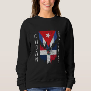 Sweatshirt Drapeaux dominicains cubains arrachés Cuba Dominic