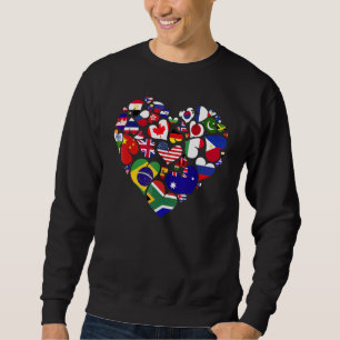 Sweatshirt Drapeaux du pays Voyageur du coeur Voyageur du mon