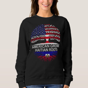 Sweatshirt Drapeaux États-Unis & Haïti Américain Croissance R