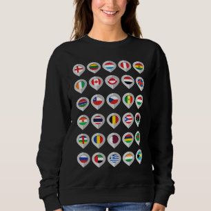 Sweatshirt Drapeaux Internationaux des Pays du