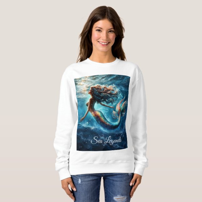 Sweatshirt Dreamy océanique sirène fille imaginaire créature (Devant entier)