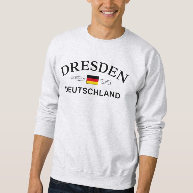 Sweatshirt Dresden Deutschland Coordonnées Allemand (Devant)