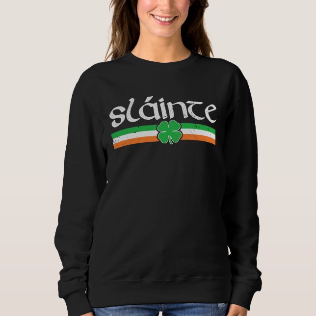 Sweatshirt Drinking Slainte Cheers Good Health Ireland Men Wo (Devant)
