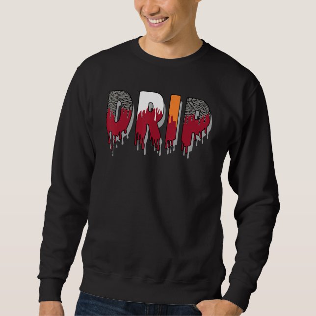Sweatshirt Drip Dripping Retro Cardinal Red 3s Matching (Devant)