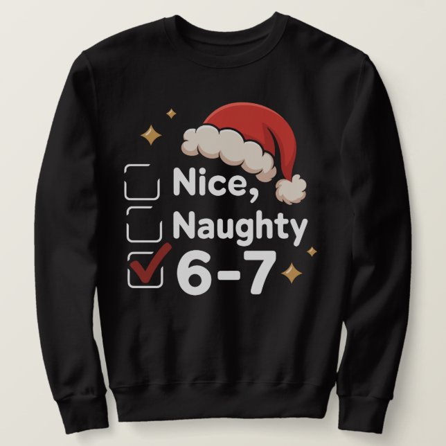 Sweatshirt Drôle 6 7 Mème Sympa Vilain 67 Noël Brain Rot (Design devant)