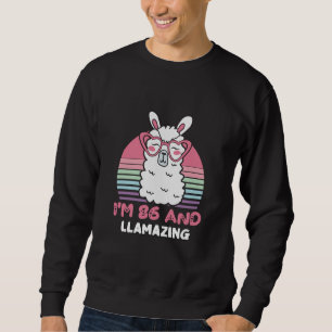 Sweatshirt Drôle adorable Llama 86e cadeau d'anniversaire pou