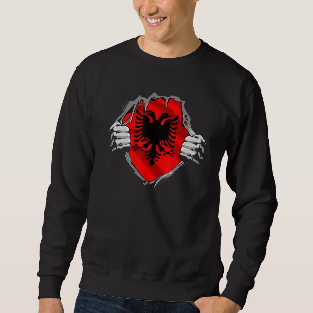 Sweatshirt Drôle Albanie Pays Drapeau Europe (Devant)