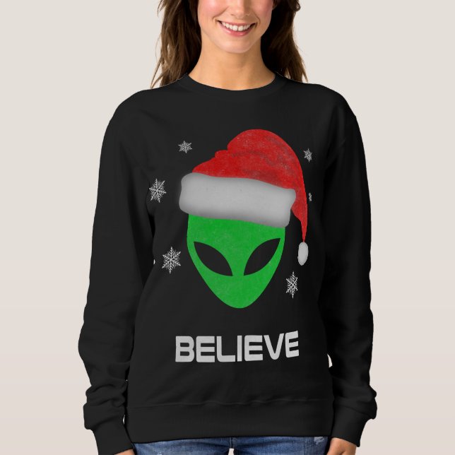 Sweatshirt Drôle Alien Père Noël Noël Noël Noël cadeau Noël (Devant)