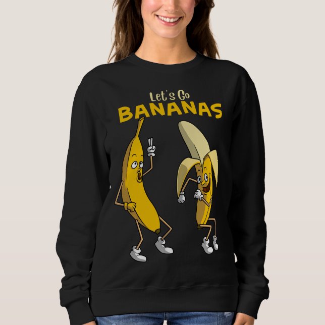 Sweatshirt Drôle Allons-y Bananes Cadeaux Enfants Garçons Fil (Devant)