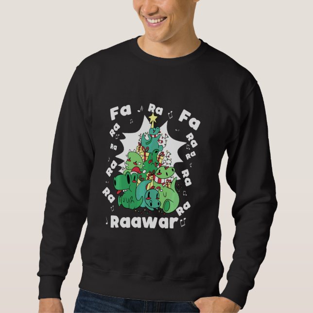 Sweatshirt Drôle Arbre Rex Dinosaur Noël Fa Ra Ra Rawr Xm (Devant)