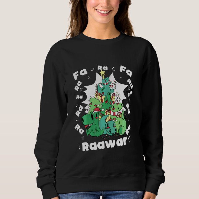 Sweatshirt Drôle Arbre Rex Dinosaur Noël Fa Ra Ra Rawr Xm (Devant)