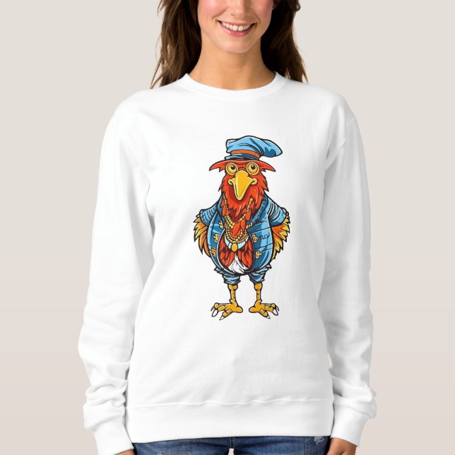 Sweatshirt Drôle Bossy Cartoon Rooster (Devant)