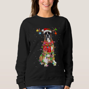 Sweatshirt Drôle Boxer Chien Lumières Noël Antlers Xmas Paja