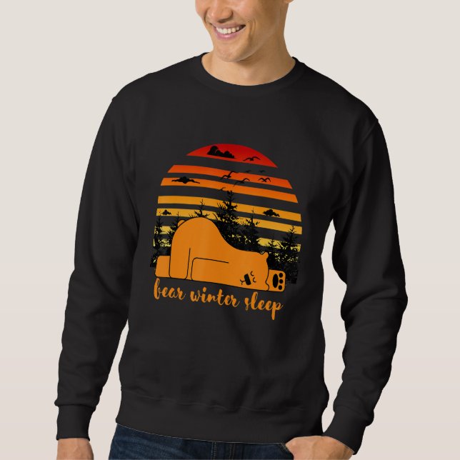 Sweatshirt Drôle Brown sommeil de l'ours (Devant)