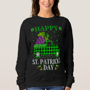 Sweatshirt Drôle Buffalo Plaid Camion Vert Raisins Fruit St P