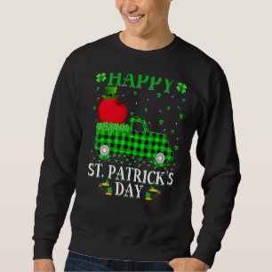 Sweatshirt Drôle Buffalo Plaid Green Truck Pomme Fruit St. Pa