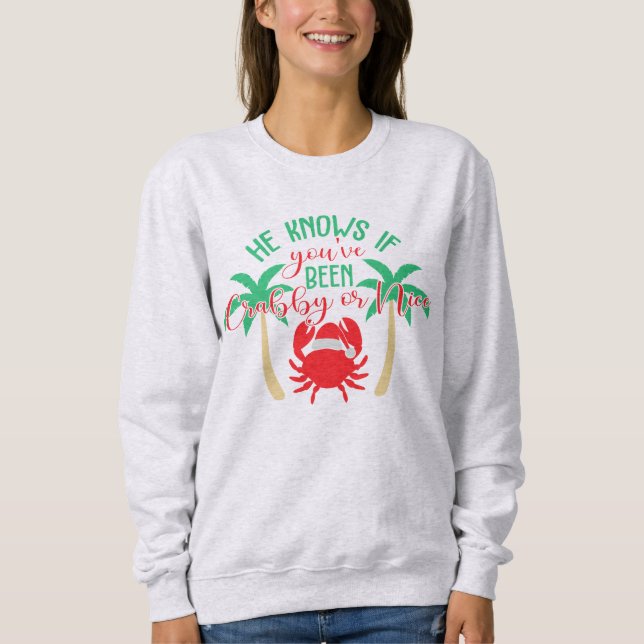 Sweatshirt Drôle cadeau de canon de crabe de Noël (Devant)