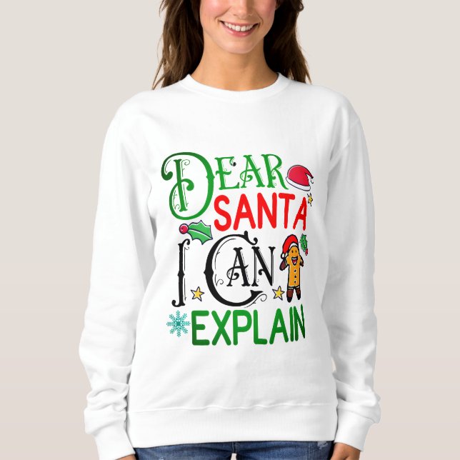 Sweatshirt Drôle cadeau de Noël avec un design joyeux (Devant)