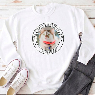 Sweatshirt Drôle Ce Humain Appartient au Chat Photo de Chien