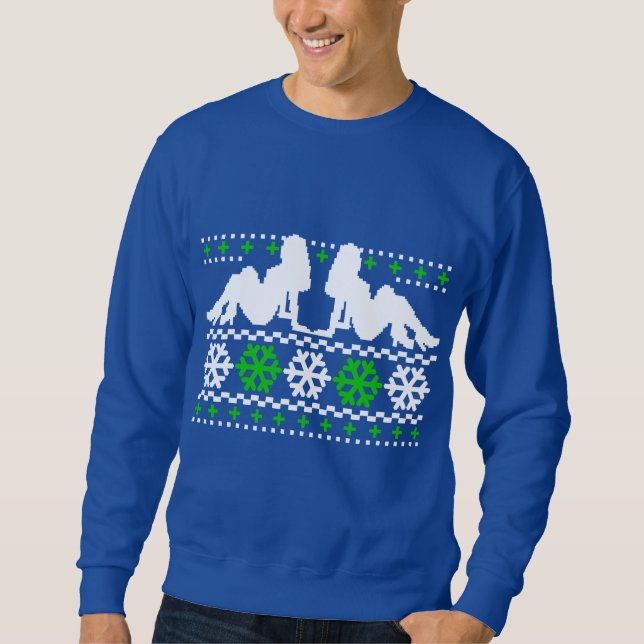 Sweatshirt Drôle ! Chandail laid de Noël avec des poussins (Devant)