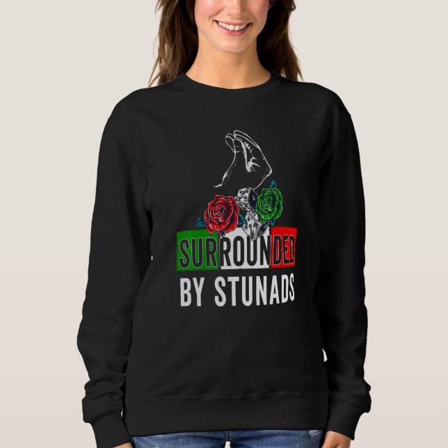 Sweatshirt Drôle Chansons Italiennes Entouré De Stunads Itali (Devant)
