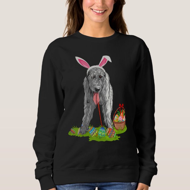 Sweatshirt Drôle chasse aux oeufs de Pâques Bunny Irish Wolfh (Devant)