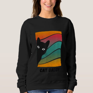 Sweatshirt Drôle Chat papa, papa avec un chat qui regarde, Ch