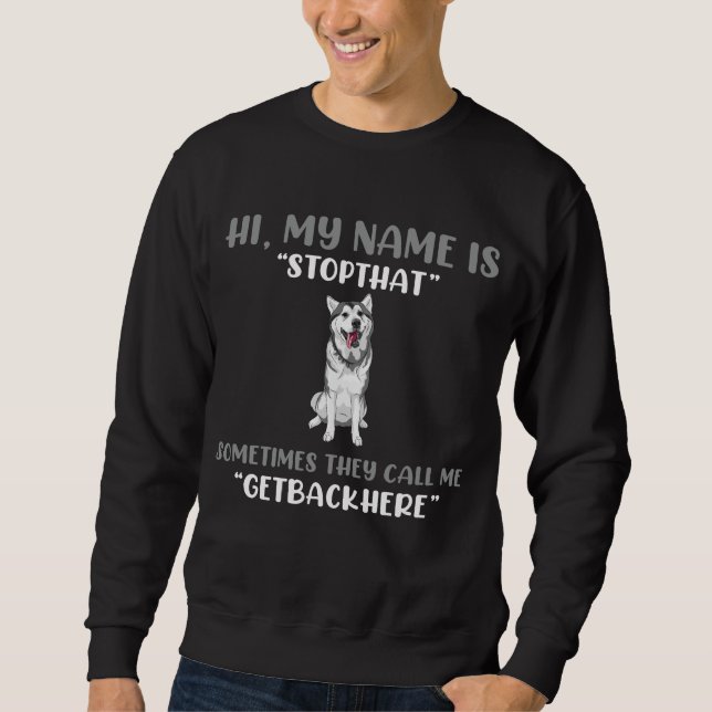 Sweatshirt Drôle Chien Stubborn Cute Husky (Devant)