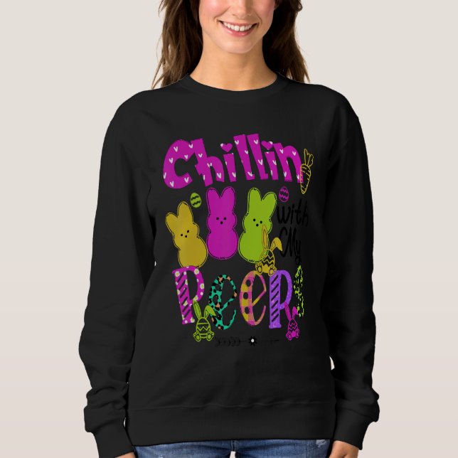 Sweatshirt Drôle Chillin Avec Mon Pëëëp Professeur Jour de Pâ (Devant)