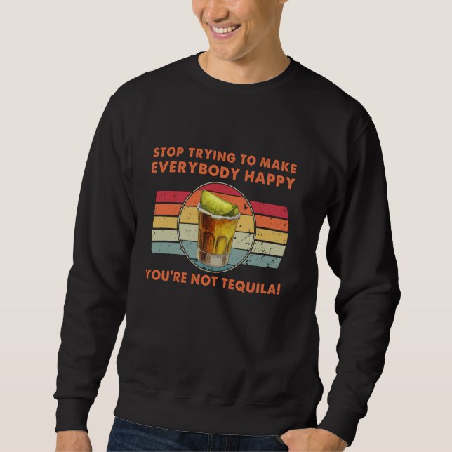 Sweatshirt Drôle Citation Tequila - Tequila Boire Lover Vinta (Devant)