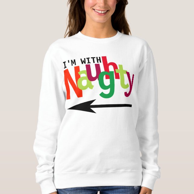 Sweatshirt Drôle Couple de Noël Matching Naughty & Nice #1 (Devant)