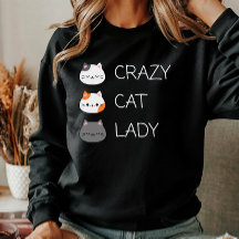 Drôle Cute Chat Maman Fou Chat Lady Femmes