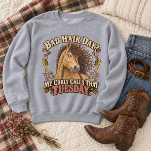 Sweatshirt Drôle de Bashkir Américain Curly Bad Hair Day