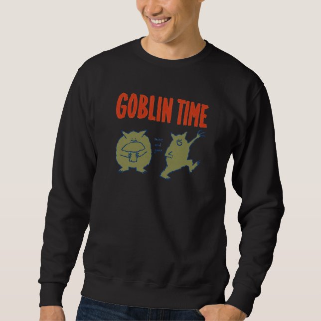 Sweatshirt Drôle de lutin temps Champignon fantaisiste (Devant)