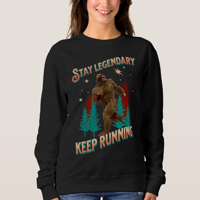 Sweatshirt Drôle de motivation de course de Bigfoot (Devant)