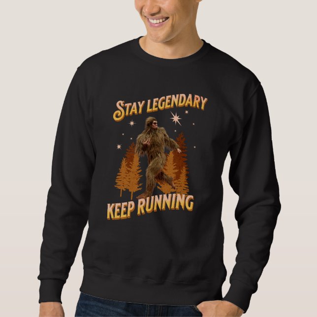 Sweatshirt Drôle de motivation de course de Bigfoot (Devant)