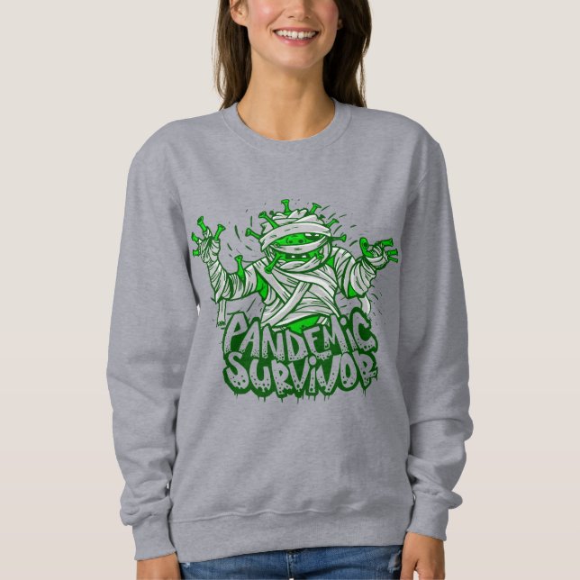 Sweatshirt drôle de survivant pandémique maman zombie (Devant)