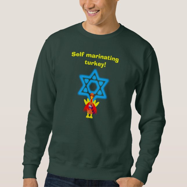 Sweatshirt drôle de Thanksgivukkah Turquie des (Devant)