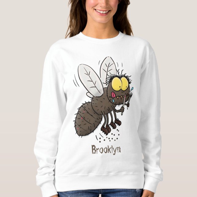 Sweatshirt Drôle dessin animé d'insecte de la mouche à cheval (Devant)