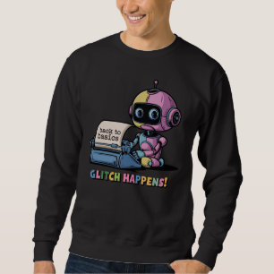 Sweatshirt 🤖 Drôle développeur de chatbot Glitch arrive mème