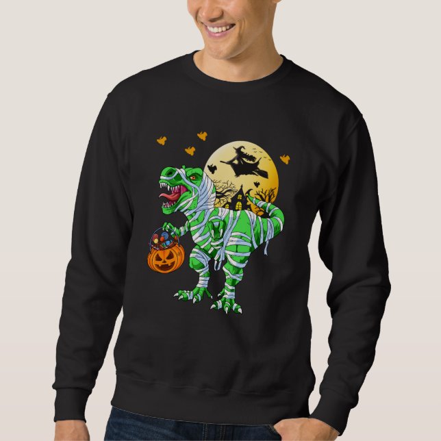 Sweatshirt Drôle d'Halloween Dinosaure Dino T Rex Effrayant (Devant)